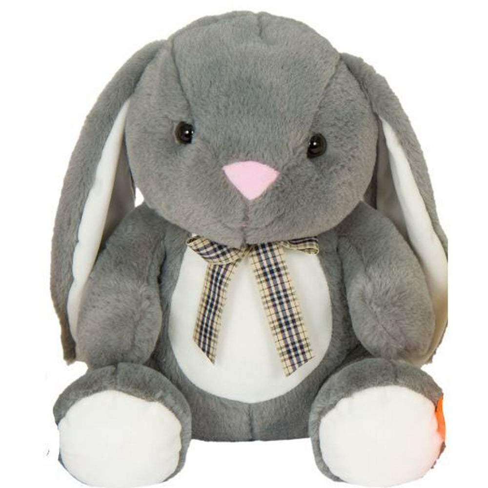 Kellytoy 14 inch Sitting Animals Gray Bunny Plush