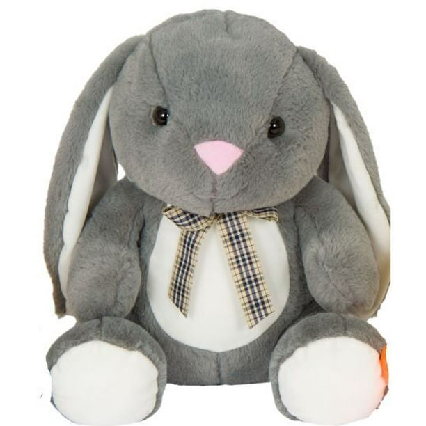 Kellytoy 14 inch Sitting Animals Gray Bunny Plush - Walmart.com - Walmart.com