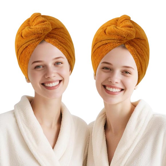 Agkxhdec Toalla De Microfibra Para Secar El Cabello Para Mujeres, Toalla De Turbantes Para Cabello Húmedo, Toallas De Pelo Turbie Twist (El Color De La Imagen Es Solo Para Referencia) (Amarillo Albari