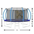 thumbnail image 2 of 12FT Trampoline for Kids and Adults, Outdoor Recreational Trampolines with Ladder, Toss Game and Enclosure Net, Black+Blue, 2 of 8