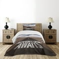 thumbnail image 4 of Ambesonne Saying Quilted Bedspread Set 2 Pcs, Road Trip Words Adventure, Twin Size, Brown Blue and White, 4 of 5