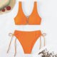 thumbnail image 2 of Gibobby Traje de Baño Sexy Bikini Nuevo Bikini de cuerpo dividido Color sólido Traje de baño sexy para mujer Traje de baño multicolor(Naranja,G), 2 of 5