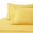 thumbnail image 3 of Marina Decoration Ultra Soft Silky Deep Pocket Solid Rayon from Bamboo Bedding All Season Sheet Set, Yellow Color, 3 of 7