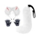 thumbnail image 3 of Orejas y cola de zorro para cosplay para mujeres y niñas, accesorios de cosplay, disfraz de Halloween de peluche blanco rosa, 3 of 9