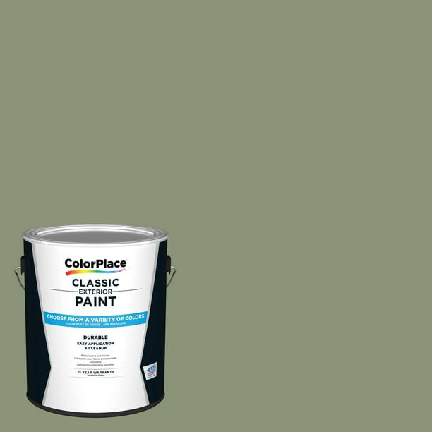 ColorPlace Classic Exterior House Paint, Pine Forest Green, Flat, 1