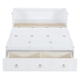 thumbnail image 5 of Full Size Murphy Bed Cabinet, Wood Mobile Murphy Chest Bed Frame with USB Ports and Storage Drawers, Moveable Wardrobe Bed for Living Room,Bedroom, Sapce-Saving & Easy Open and Close, White, 5 of 9