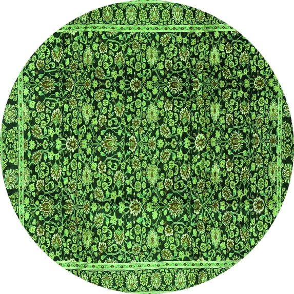 Ahgly Company Indoor Round Persian Green Traditional Area Rugs, 3' Round