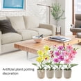 thumbnail image 3 of Cateissary Flor artificial de tela ABS, simulación vívida, jarrón decorativo realista para el hogar, oficina, boda, fiesta, maceta falsa Decoración Púrpura Cateissary HA083938-03, 3 of 6