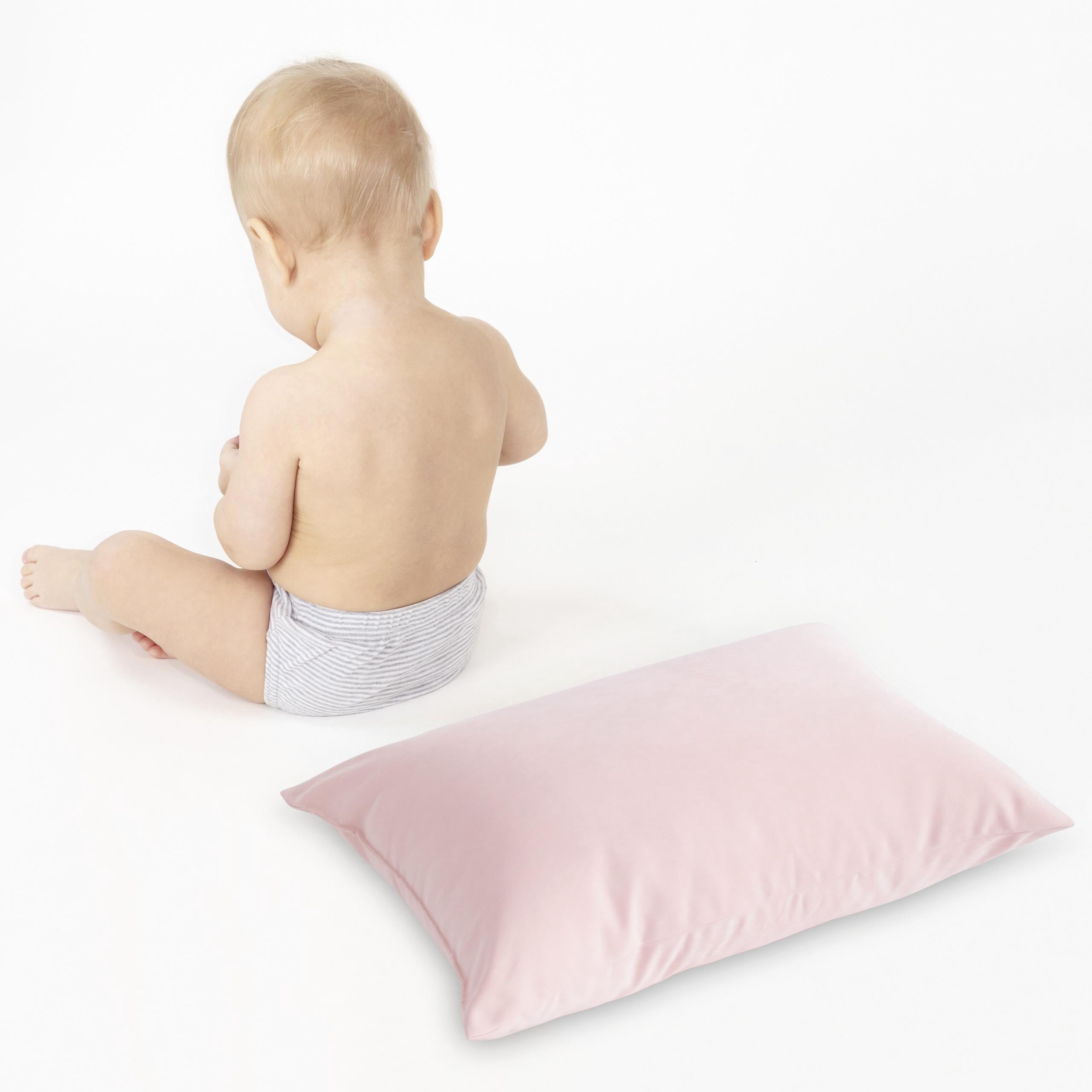 Organictune 2 Pack Microfiber Soft and Breathable Toddler Pillows for Sleeping, Washable Small Travel Pillows for Toddler Bed, 13" x 18" , Pink