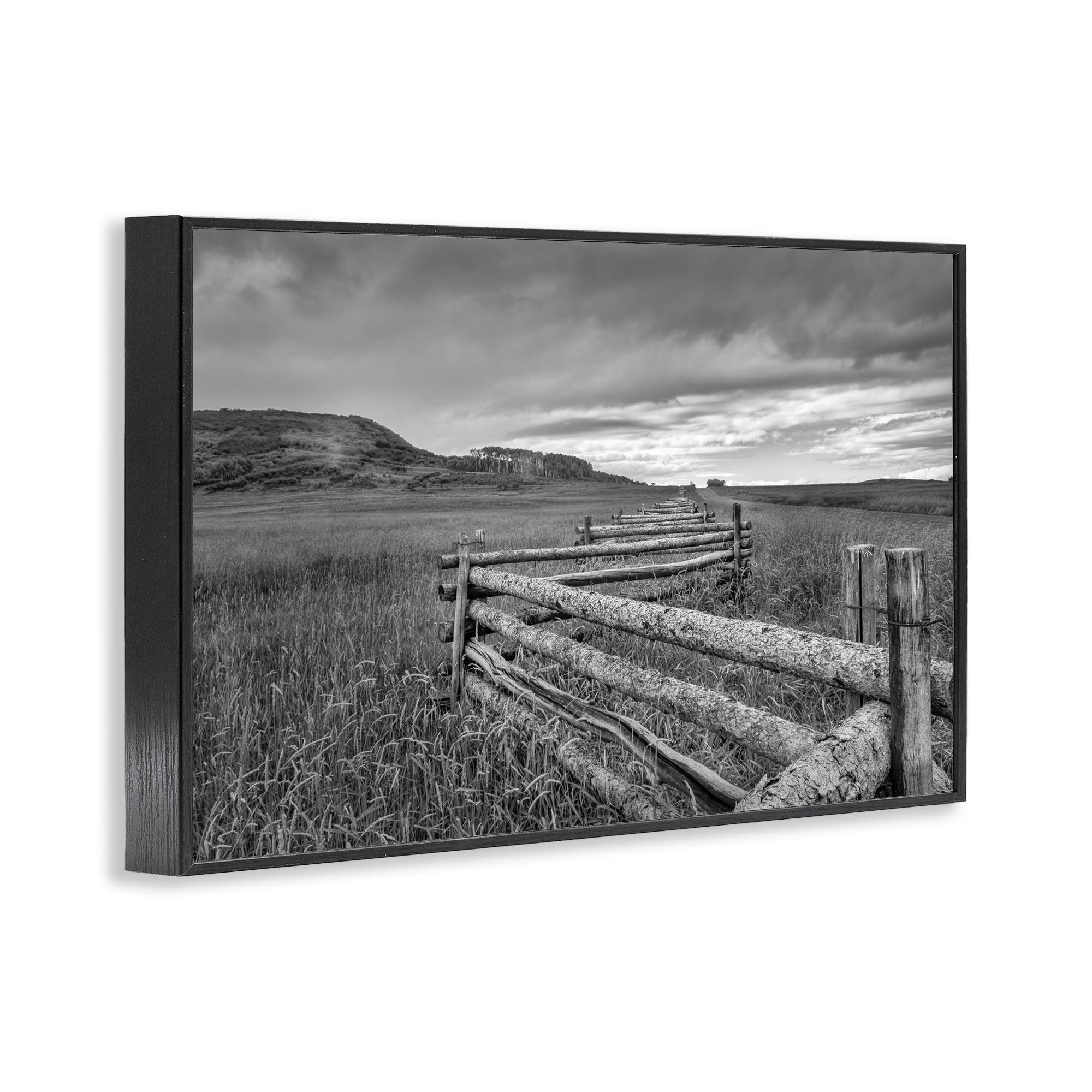 Stupell Industries Weathered Fence to Distant Horizon Black Framed Giclee Art, design by Jon Evan