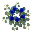 thumbnail image 4 of GUOOL Artificial Rose Flower Candle Wreath for Ceremony Gift Cafe Blue, 4 of 9