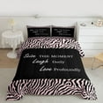 thumbnail image 2 of jejeloiu Pink Black Stripes Bedding Comforter Set,Inspirational Quote Twin Comforter Sets,Wild Animal Stripe Bedding Set For Teens,Super Cozy Room Decor Reversible,2-Piece, 2 of 8
