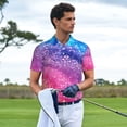 thumbnail image 3 of Sikiie Rainbow Glitter Cute Print Men's Short-sleeved POLO Shirts, Button-down Shirts and T-shirts are Suitable for Vacation, Leisure and Business-X-Large, 3 of 6