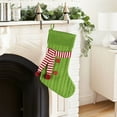 thumbnail image 5 of Neoyler Knitted Christmas Stockings with Letter Designs for Mantel or Tree and Long Lasting Holiday Decoration Suit for Filling with Gifts 17.7x10.2in Green, 5 of 6
