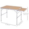 thumbnail image 2 of 3ft Picnic Table with Slide Shelf Outdoor Portable Aluminum Folding Table 2 Adjustable Height, 2 of 7