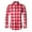 Red, variant on PuLe Rugby Shirt Men's Plaid Button Down Shirts Cotton Long Sleeve Dress Shirts Regular Fit Gingham Shirts ﻿