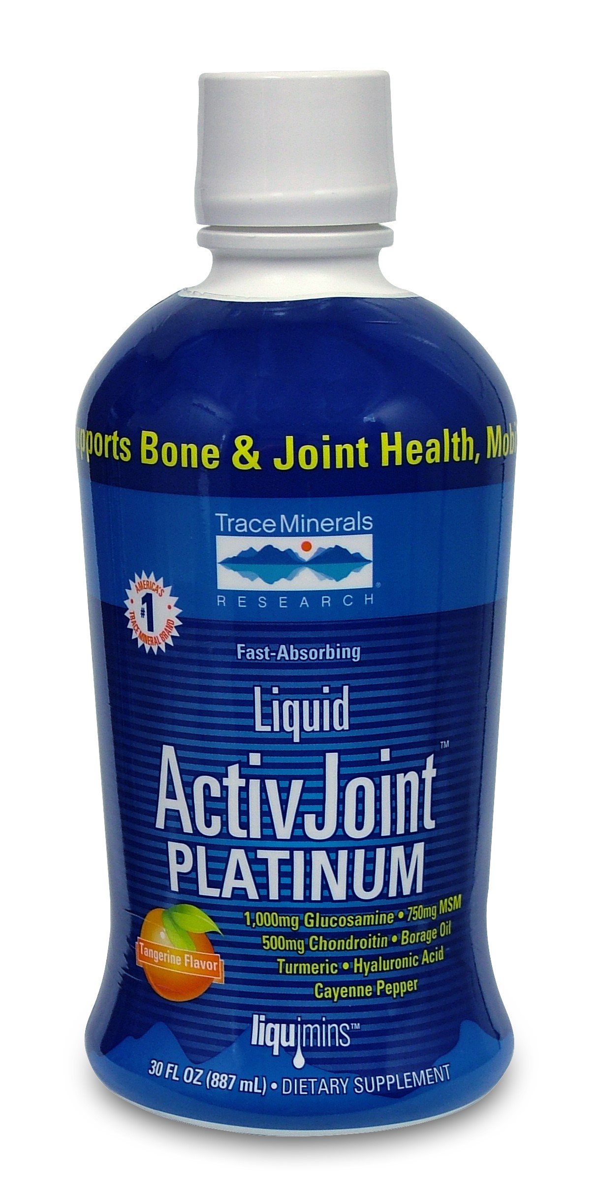 Trace Minerals Liquid ActivJoint Platinum, Tangerine, 30 Oz