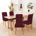 thumbnail image 4 of Christmas Chair Covers Set of 4,Red Green Tartan Plaid Scottish Spandex Stretch Dining Room Chair Cover,Removable Washable Kitchen Parsons Chair Covers Seat Slipcovers, 4 of 6
