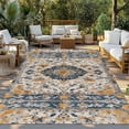 thumbnail image 3 of Fsddascl Boho Chic Ethnic Outdoor Rug for Patio/Deck/Porch, Non-Slip Large Area Rug 4 x 6 Ft, Orange Blue Vintage Tribes Indoor Outdoor Rugs Washable Area Rugs, Reversible Camping Rug Carpet Runner, 3 of 5