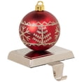 thumbnail image 6 of Northlight Glitter Snowflake Red Ball Ornament Christmas Stocking Holder - 5.5", 6 of 9