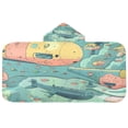 thumbnail image 2 of Cartoon Submarines under Sea Kids Hooded Beach Towel Baby Bath Poncho Towels with Hood Absorbent 50"x23.5" for Pool Swimming, 2 of 7