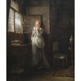 thumbnail image 3 of Paul Wichmann 15x17 Black Modern Framed Museum Art Print Titled - A Young Girl in Anticipation at the Window (1872), 3 of 5