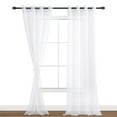 thumbnail image 3 of Hiasan White Sheer Curtains with Tiebacks-Light Filtering Contemporary Window Drapes for Living Room, Bedroom, 52" x 90", Grommet, Set of 2, 3 of 10