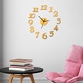 thumbnail image 5 of Slatcetga Modern Wall Clocks Frameless DIY Large 3D Non Ticking Clock For Living Room Golden, 5 of 8