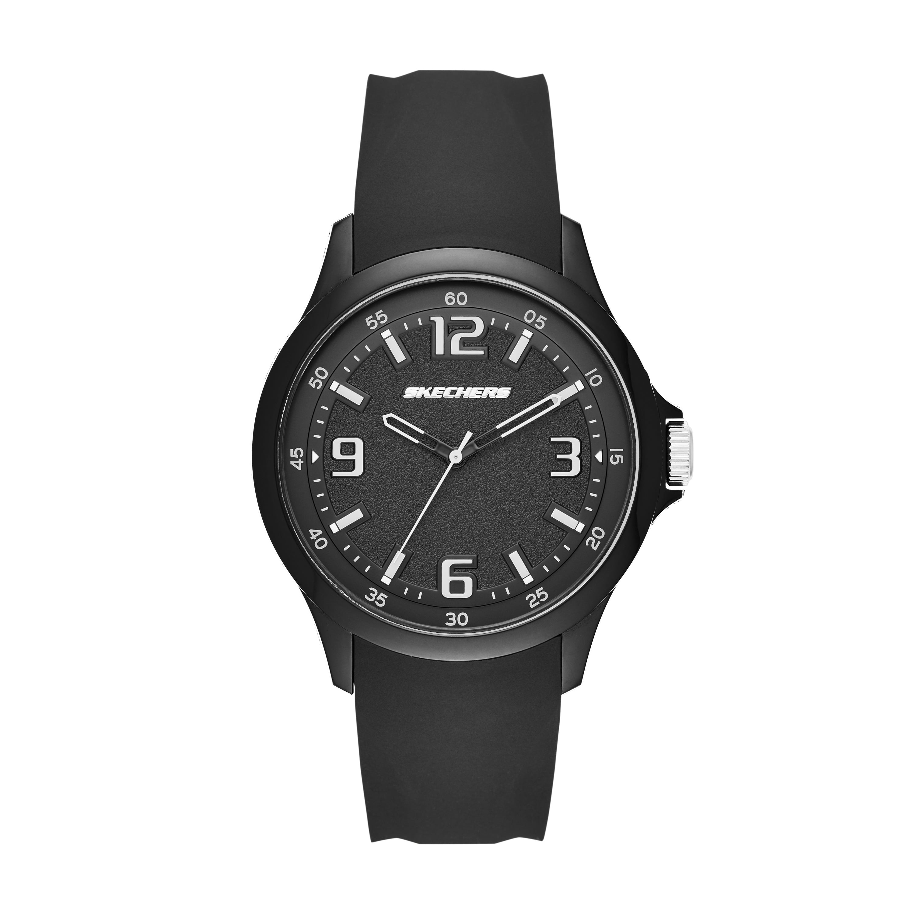 Skechers Hobart Men's 43MM Quartz Analog Black Silicone Strap Watch