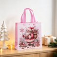 thumbnail image 4 of Clearance Under $1 Christmas Non-Woven Tote Bag with Handles - Pink Style 2, 4 of 5