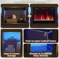 thumbnail image 6 of Bestier 63" Fireplace TV Stand for TVs Up to 70 inch, Entertainment Center with Electric Fireplace, Storage Cabinets, LED Lights, Open Shelves and Cable Holes, Media Console for Living Room, Black, 6 of 11