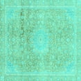 thumbnail image 1 of Ahgly Company Indoor Square Abstract Turquoise Blue Modern Area Rugs, 5' Square, 1 of 4