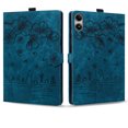 thumbnail image 2 of FJLBDE Case for Xiaomi Poco Pad M1 12.1 Inch with Stand, Card Slot, Embossed Flower PU Leather Folio Magnetic Cover with Pen Holder, Blue, 2 of 7