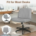 thumbnail image 3 of EBQOSK Cross-Legged Chair,No Wheels Armless Swivel Home Office Chair Gray 1, 3 of 7