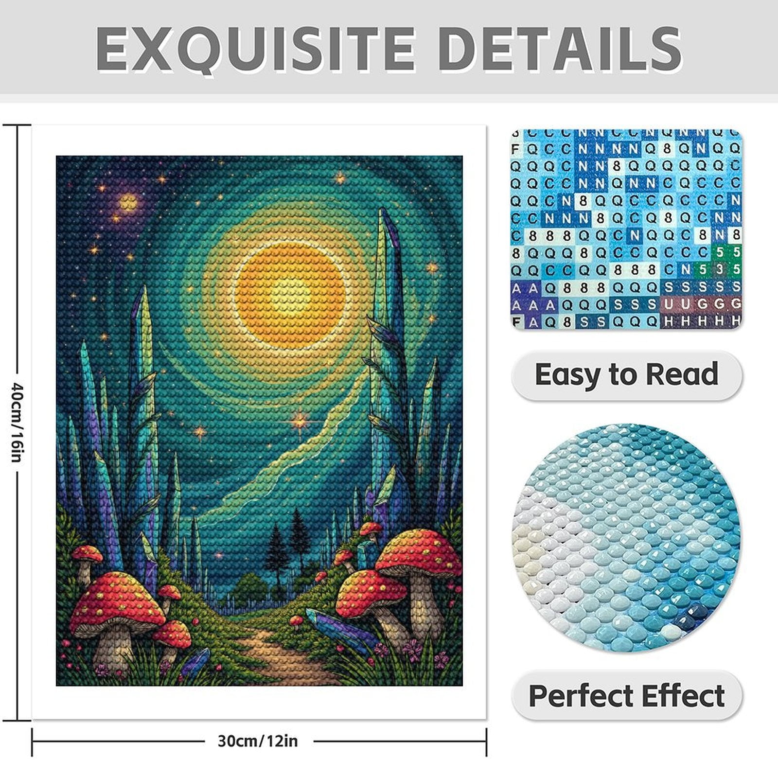 Diamond Art Kit for Adults, Tranquil Fantasy Forest Pathway Diamond Painting for Adults Beginners, 5D DIY Diamond Art Painting Kits, Colorful Diamond Painting Craft for Home Decor 12x16