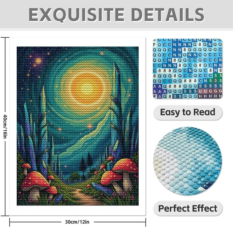 Diamond Art Kit for Adults, Tranquil Fantasy Forest Pathway