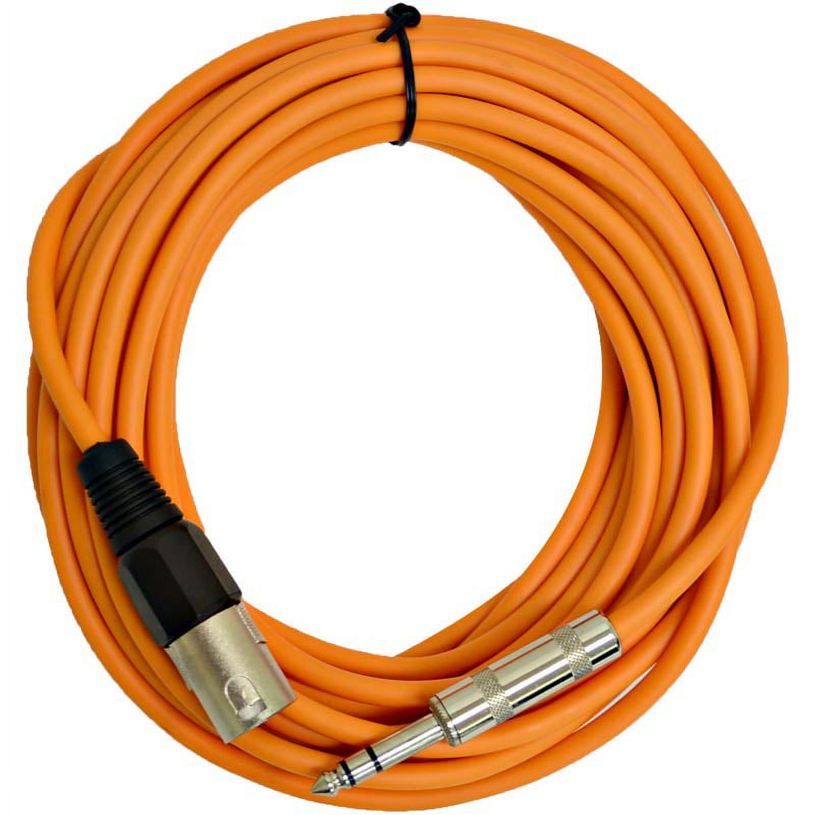 Seismic Audio - SATRXL-M25BGORYP - 6 Pack of Multiple Colors 25 Ft XLR Male to 1/4" TRS Patch Cable Snake Cords Balanced