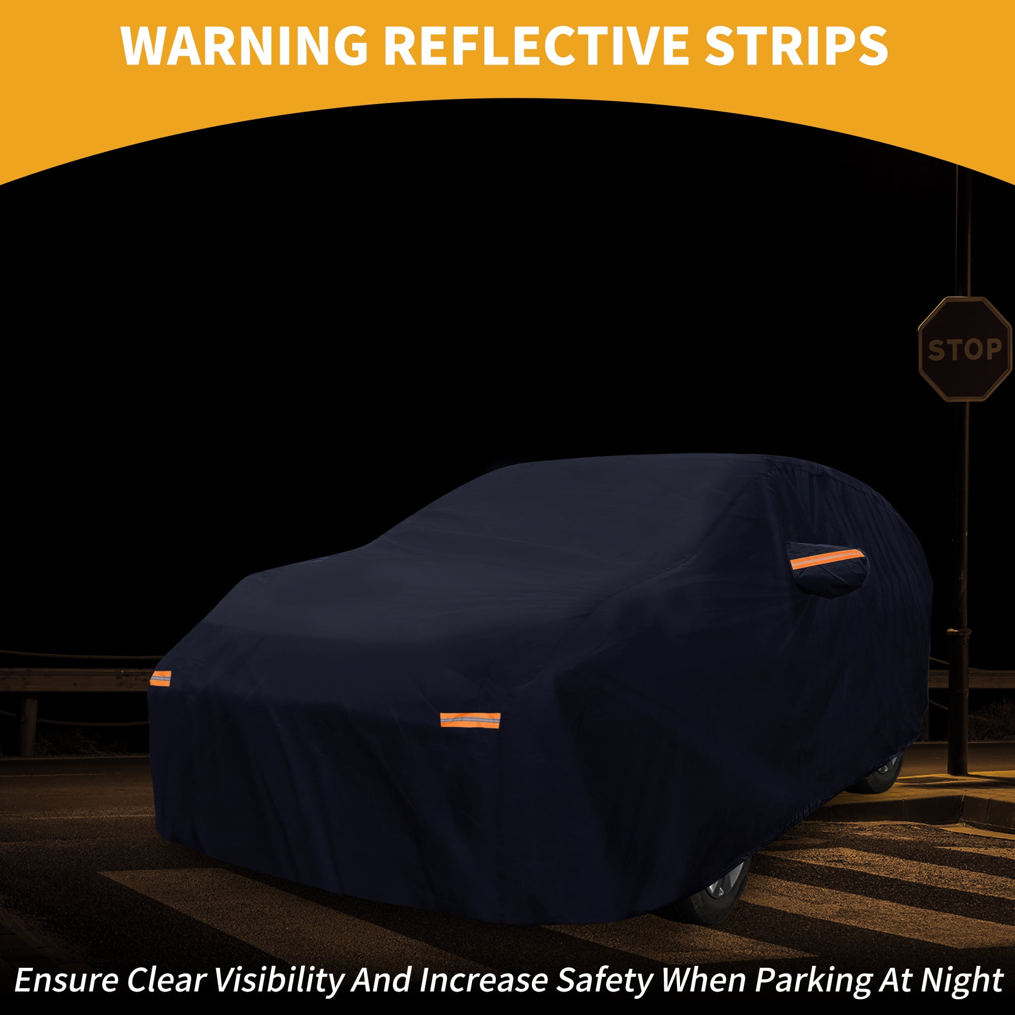 Unique Bargains Waterproof Car Cover 190T-PU Navy Blue 190.94"x72.83"x55.12"