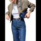 thumbnail image 2 of Chaqueta con Botones y Hombros Caídos para Mujer, Abrigo Corto y Prendas de Abrigo Verde L, 2 of 8