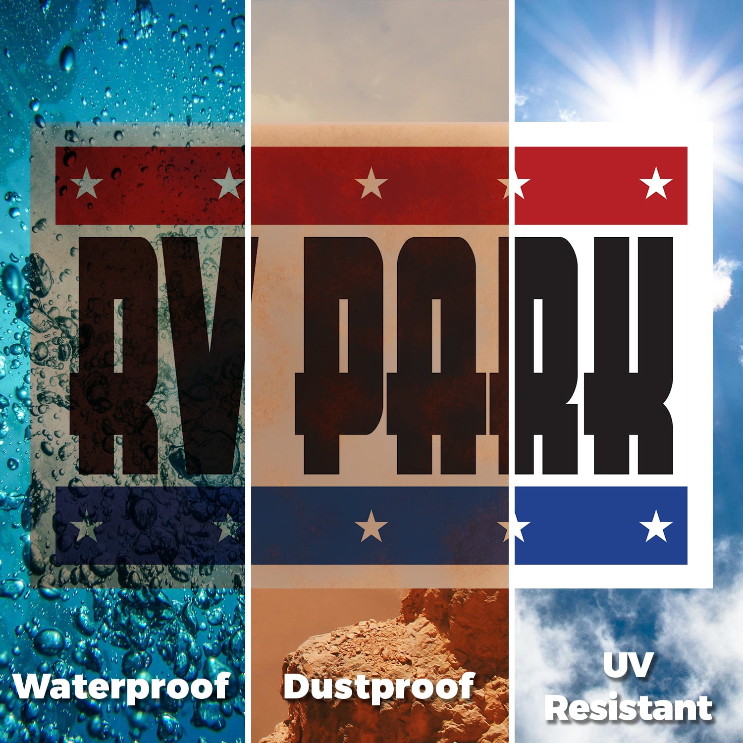RV Park Yard Sign 2 Pack of 18 Inch x 24 Inch Double Sided Weatherproof Heavy-Duty Plastic with Stake | Outdoor Adventures, Camping Sites, Clear Messaging | Made in USA