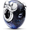 thumbnail image 1 of Cham o dije de plata de ley de cristal circonita cúbica azul, 1 of 2
