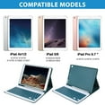 thumbnail image 2 of Keyboard Case for iPad 6th Generation(2018)  iPad 5th Gen(2017)  iPad Air 2  iPad Air  iPad Pro 9.7  Detachable Bluetooth Keyboard with Pencil Holder  Black, 2 of 6