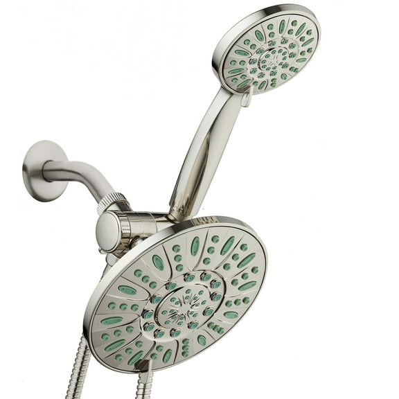 High-Pressure Luxury 48-Mode 7" Shower Head & Handheld 3-Way Combo, Satin Nickel Finish