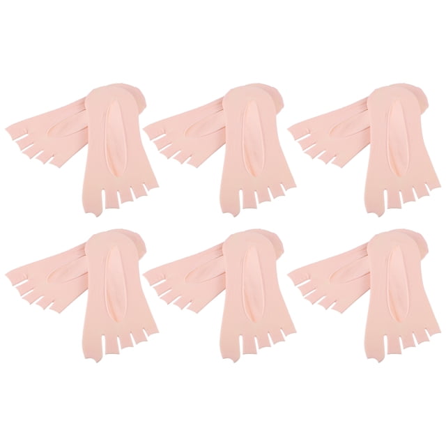 Unique Bargains Toe Socks Transpirable Split Toe Calcetines de compresión Antideslizante Rosa 6 pares Nylon