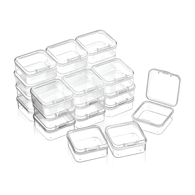 24 Cajas Organizador De Plástico Transparente Para Tornillos Transparente