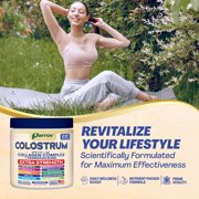 Parrox Colostrum Powder with 40% IgG, Collagen, Probiotics, Burdock Root, L-Glutamine, Elderberry, Vitamin C, Vitamin E, Vitamin D3, Inulin, Selenium, Dandelion Root, Zinc, 60 Servings (Unflavored)