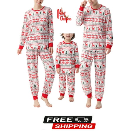 

Christmas Pajamas for Family Polyester Christmas Pjs Matching Sets Mommy and Me Matching Outfits