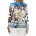 thumbnail image 2 of Genshin Impact Women's Pajama Top 3D Digital Print Sleepwear Trendy Crewneck Pullovers Long Sleeve Shirts M, 2 of 8