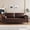 Dark Brown, variant on EUROCO 82.25" Larger Modern Loveseat Couch Sofa, PU 3-Seat Sofa, Love Seat Furniture with Wooden Legs and 2 Small Throw Pillows, for Living Room and Study, Dark Brown
