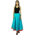 thumbnail image 3 of Bimba Women Long Maxi Cotton Skirt A-Line Flaired Skirts With Drawstring Waist, 3 of 5